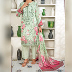 Aarzoo By KBC Fashion – 3 Piece Unstitched Embroidered Lawn Suit  – Light Green