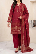 Zuni by KBC Fashion – Unstitched 3-Piece Lawn Suit (Crimson Red)