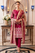 Rimal Vol 118 – Embroidered Unstitched 3-Piece Lawn Suit (Deep Magenta)