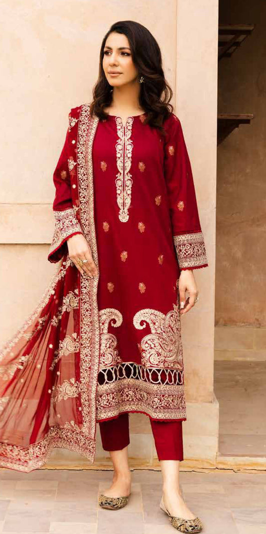 Johra – Rumaisa Embroidered 3 Piece Suit