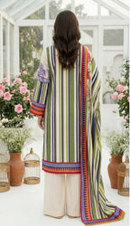 Keyseria By Jaffrani-3PC Unstitch Lawn Chapter-7 (Cream)