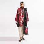 Agha Noor 3-Piece Unstitched Printed Premier Cambric Suit – Red