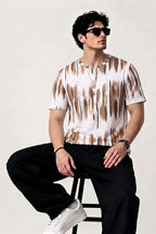 Men’s Dri-Fit Printed Round Neck T-Shirt - Brown