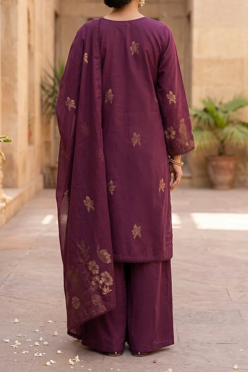 Zuni by KBC Fashion – Unstitched 3-Piece Lawn Suit (Deep Plum)