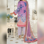 Aarzoo By KBC Fashion – 3 Piece Unstitched Embroidered Lawn Suit  – Light Purple