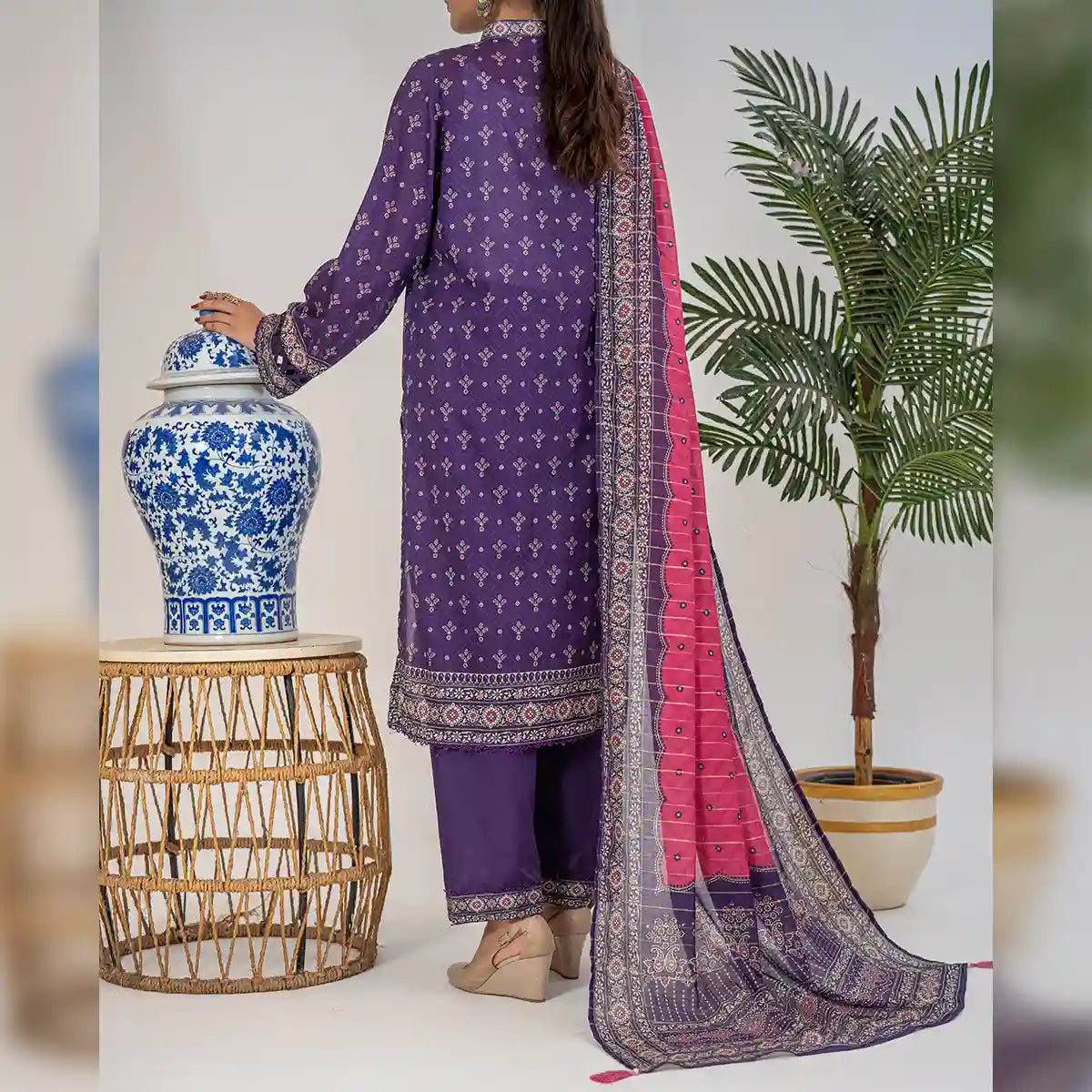 Avesta By KBC Fashion – 3-Piece Unstitched Printed Lawn Suit – (Purple)