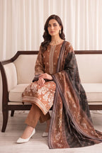 Rimal Vol 87 Embroidery Unstitched 3-Piece Lawn Suit (Warm Bronze)