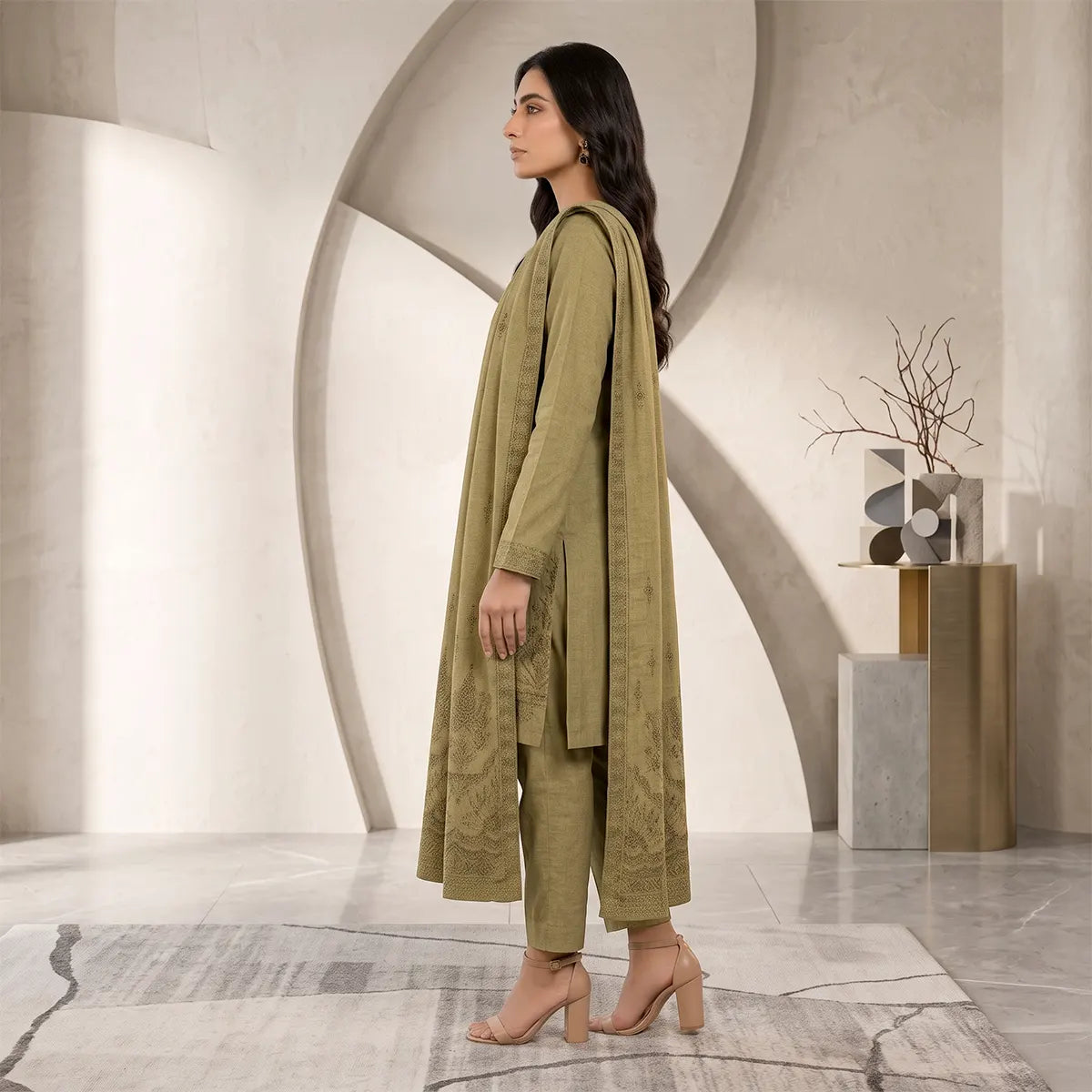 Chaman By Bareeze Embroidery – Unstitched 3 Piece Suit - Yuma