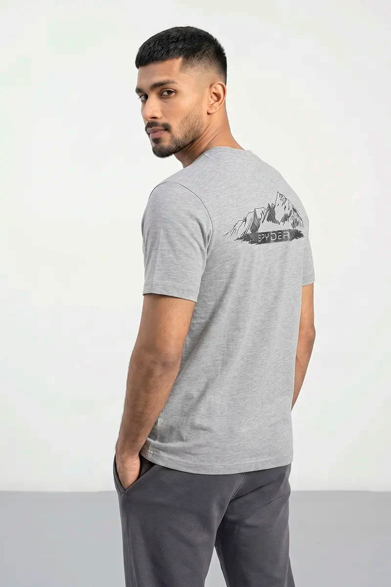 Spyder Men’s Crew Neck Printed T-Shirt – Grey
