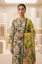 Beechtree - 2piece Stitched suit (Shirt & Dupatta) (Vibrant Canary Yellow)