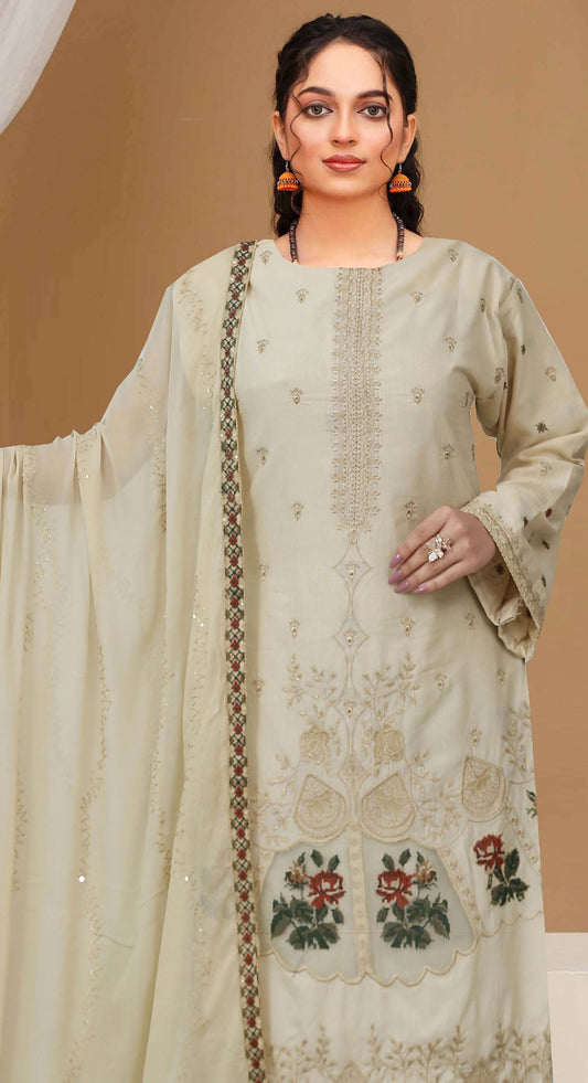 Usman Kashif Nora-Vol 1505" Lawn Embroidered 3-Piece Suit