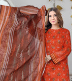 USMAN KASHIF MAHIR DORIA – 3 Piece Unstitched Lawn Suit – CHP-51