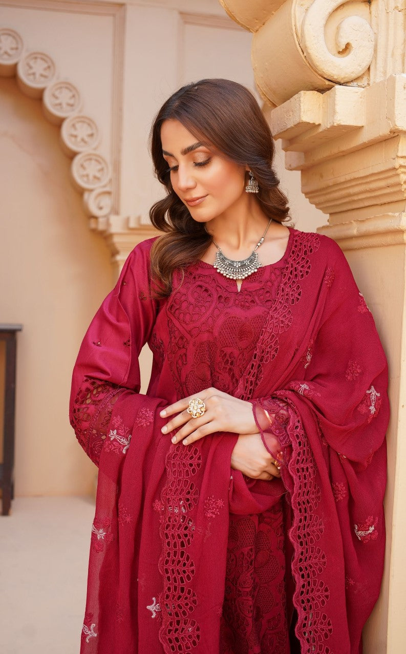 BAREEZA iZEL – Unstitched 3-Piece Embroidered Lawn Suit