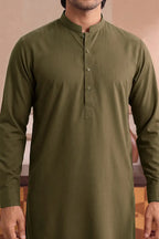 Yameen - Men’s Unstitched Cotton Fabric (Military Olive)