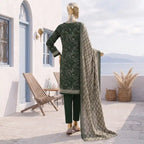 Safina Pop (Vol-02) by A One Textile - 3PC Unstitched Printed Lawn Suit (Dark Green)