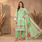 Orchid by KBC Fashion – Printed Khaddar 3 Piece Unstitched Suit – [Mint Green]
