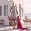 Safina Pop (Vol-02) by A One Textile - 3PC Unstitched Printed Lawn Suit (Light Grey)