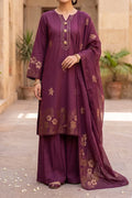 Zuni by KBC Fashion – Unstitched 3-Piece Lawn Suit (Deep Plum)