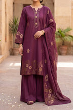 Zuni by KBC Fashion – Unstitched 3-Piece Lawn Suit (Deep Plum)