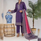 Avesta By KBC Fashion – 3-Piece Unstitched Printed Lawn Suit – (Purple)