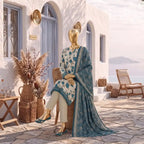 Safina Pop (Vol-02) by A One Textile - 3PC Unstitched Printed Lawn Suit (Ivory Cream)
