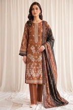 Rimal Vol 87 Embroidery Unstitched 3-Piece Lawn Suit (Warm Bronze)