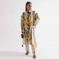 Agha Noor 3-Piece Unstitched Printed Premier Cambric Suit – White & Yellow