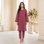 Sana Safinaz 2-Piece Stitched Khaddar Suit (Red)