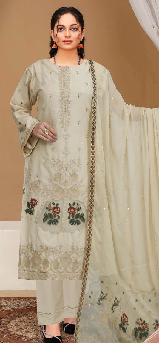 Usman Kashif Nora-Vol 1505" Lawn Embroidered 3-Piece Suit