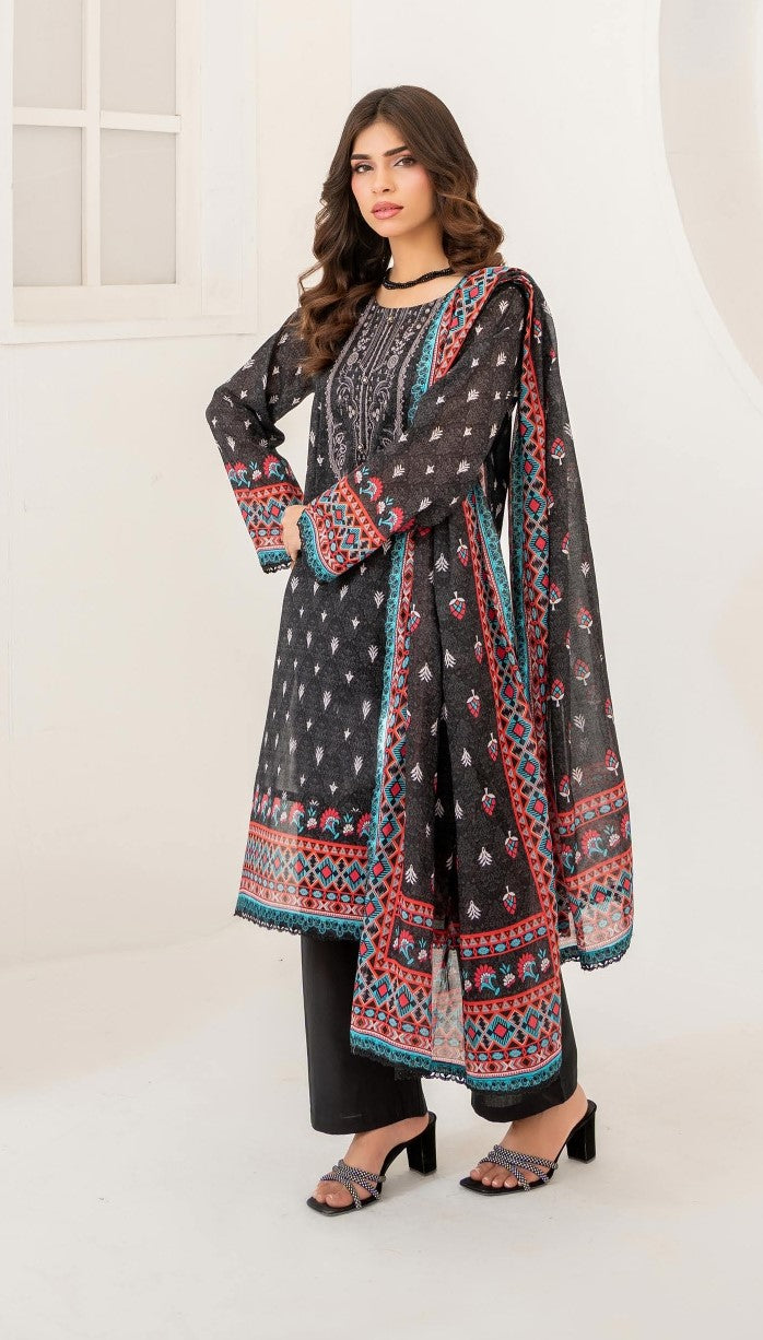 SARA – Unstitched Printed Lawn 3-Piece Suit