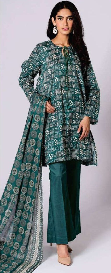 KHAADI-Unstitched 3-Piece printed Lawn Suit