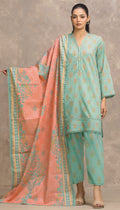 Edenrobe By Allure Unstitched Printed Lawn (C Green)