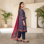 Keyseria by Jaffrani Textile Chapter-8 3PC Unstitched Printed Lawn Suit (Slate blue)