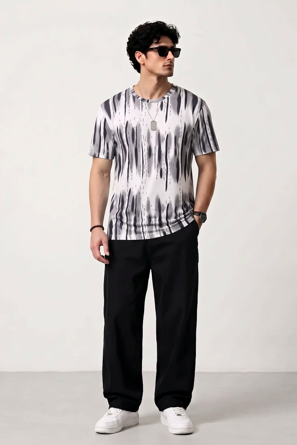 Men’s Dri-Fit Printed Round Neck T-Shirt - Grey