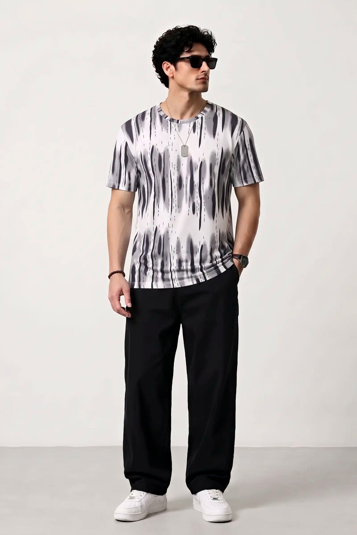 Men’s Dri-Fit Printed Round Neck T-Shirt - Grey