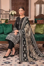 Rimal Vol 118 – Embroidered Unstitched 3-Piece Lawn Suit (Black)