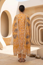 Beechtree - 2piece Stitched suit (Shirt & Dupatta) (Warm Gold)