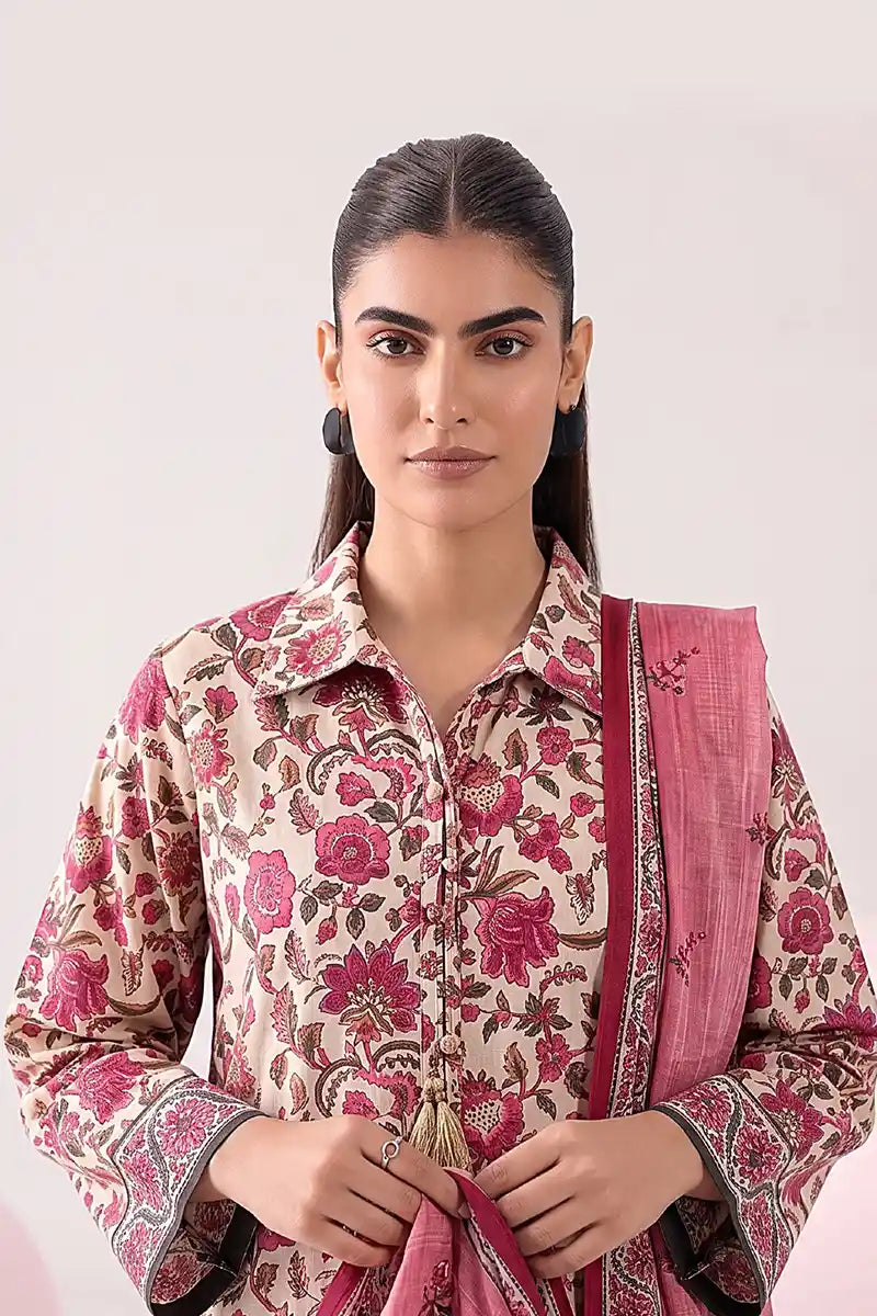 Nisha by Nishat Unstitched 3-Piece Lawn Collection (Magenta)
