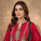 Orchid by KBC Fashion – Printed Khaddar 3 Piece Unstitched Suit – [Shocking Pink]
