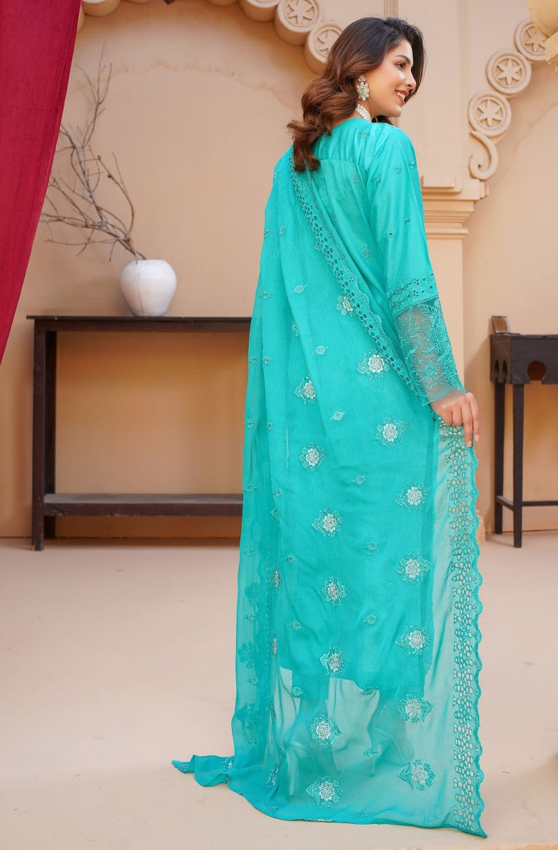 BAREEZA iZEL – Unstitched 3-Piece Embroidered Lawn Suit