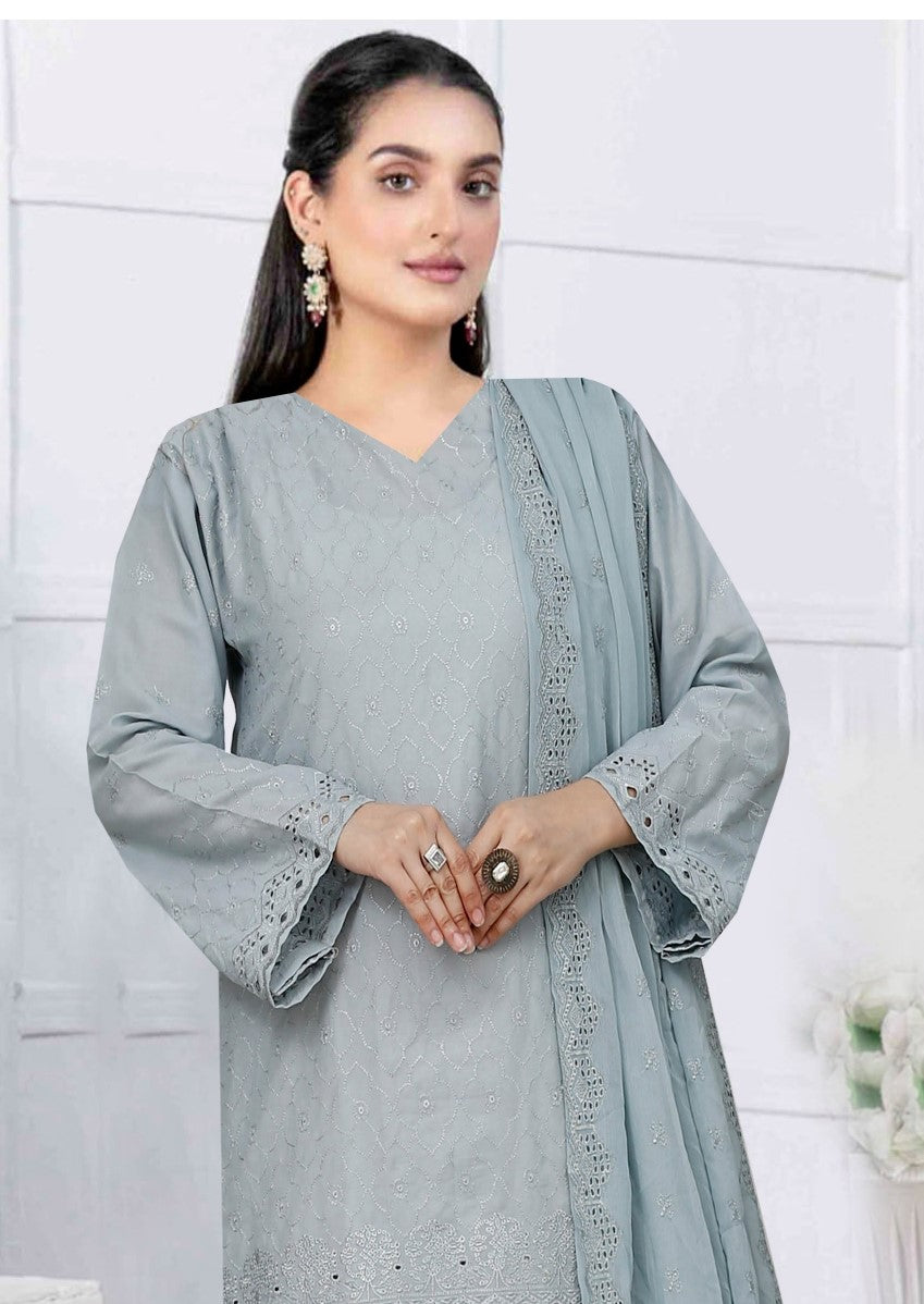 Usman Kashif – Gazal Schiffli – 3 Piece Unstitched Lawn Suit