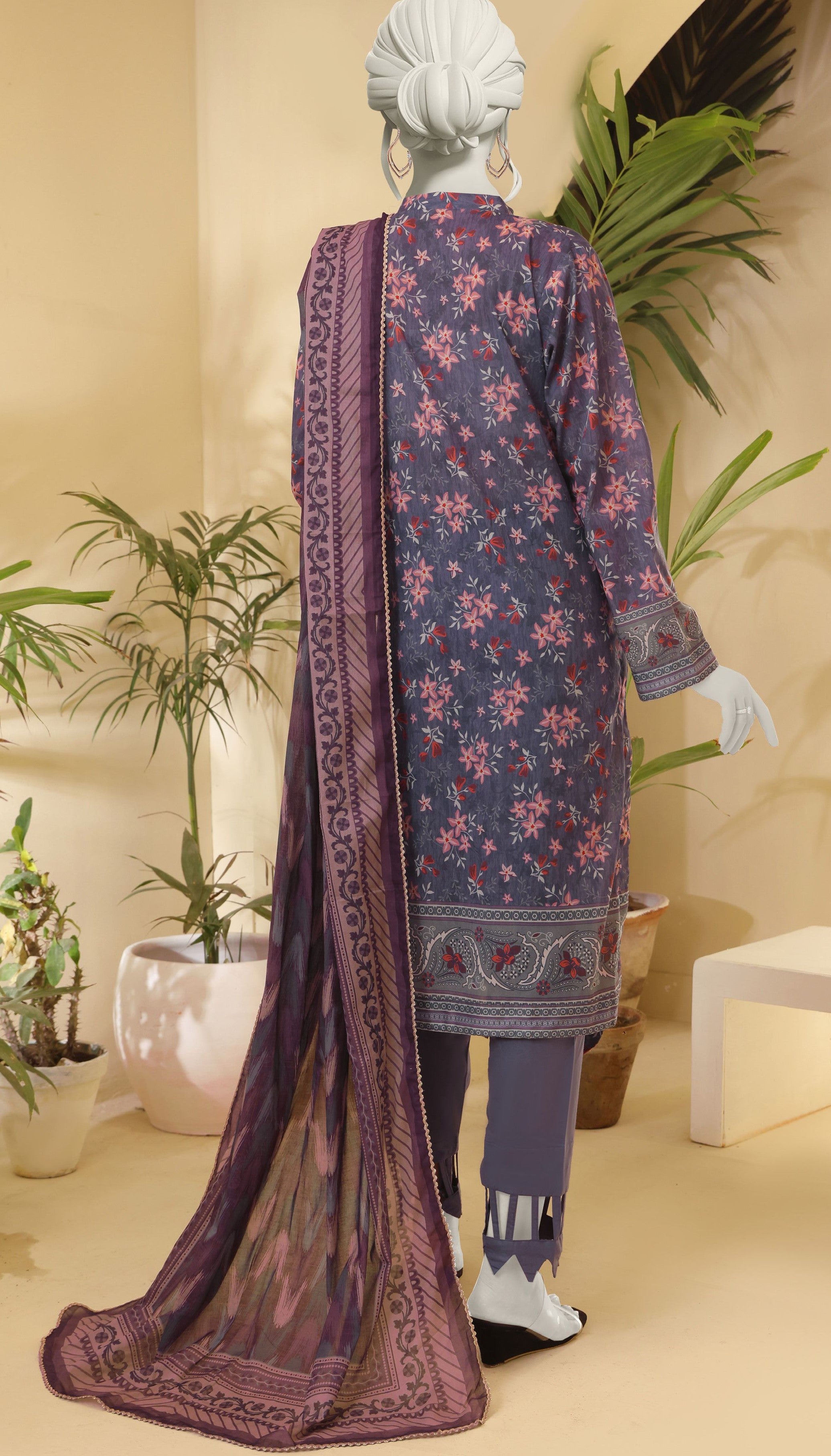 ALMEERAH-FLORAL – Unstitched 3 Piece Lawn Suit