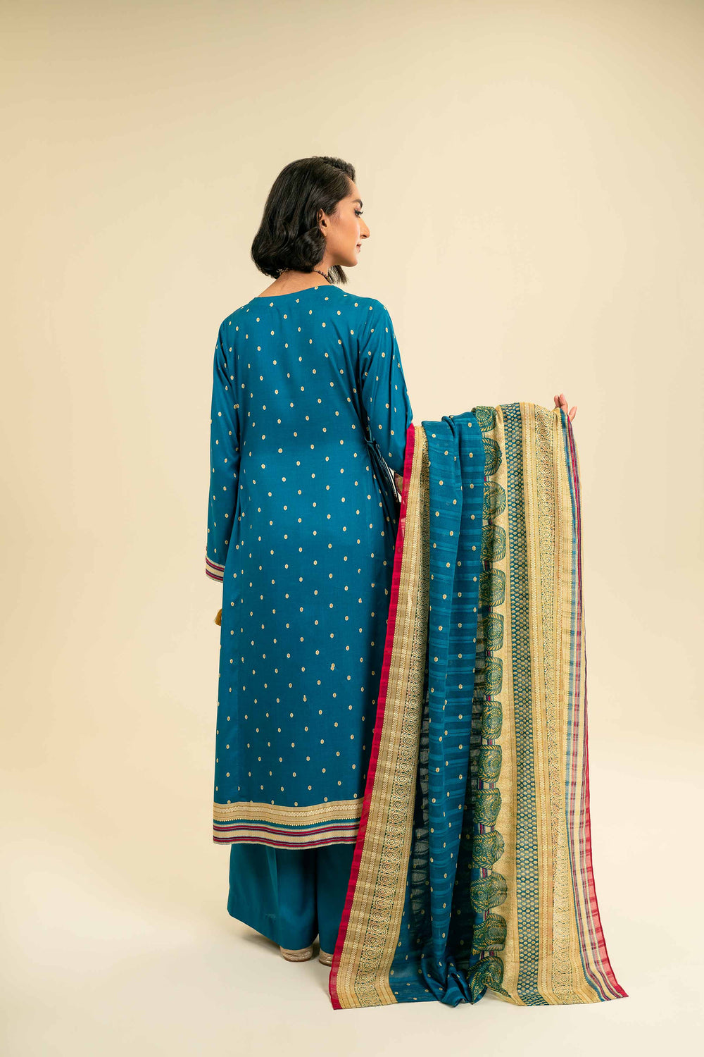 Nishat Unstitch 3PC Printed Lawn (sky blue)