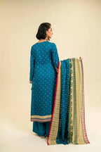 Nishat Unstitch 3PC Printed Lawn (sky blue)