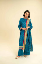 Nishat Unstitch 3PC Printed Lawn (sky blue)