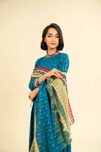 Nishat Unstitch 3PC Printed Lawn (sky blue)