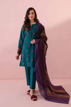 Nishat Unstitch 3PC Printed Lawn (dark green)