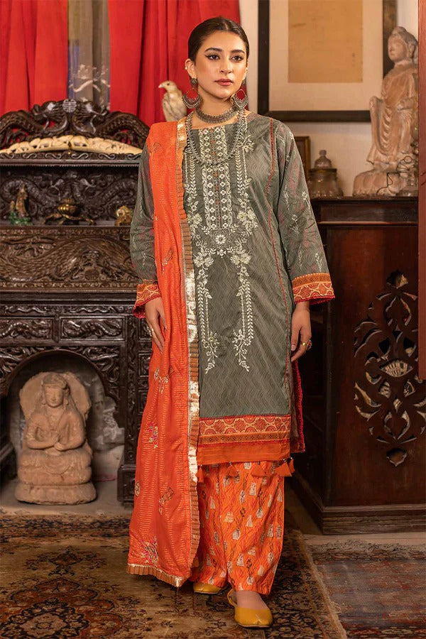 Usman Kashif – Rimal Vol 28 – Unstitched Embroidered 3-Piece Suit