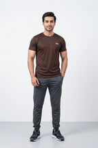 Fashion - Alo Men’s Dry Fit Crew Neck T-Shirt (Brown)