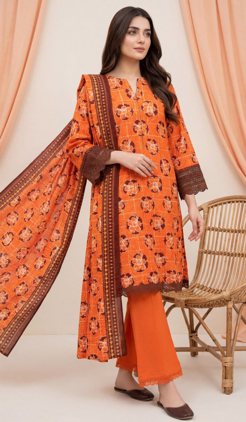 Keyseria By Jaffrani-3PC Unstitch Lawn Chapter-3-(Cream)